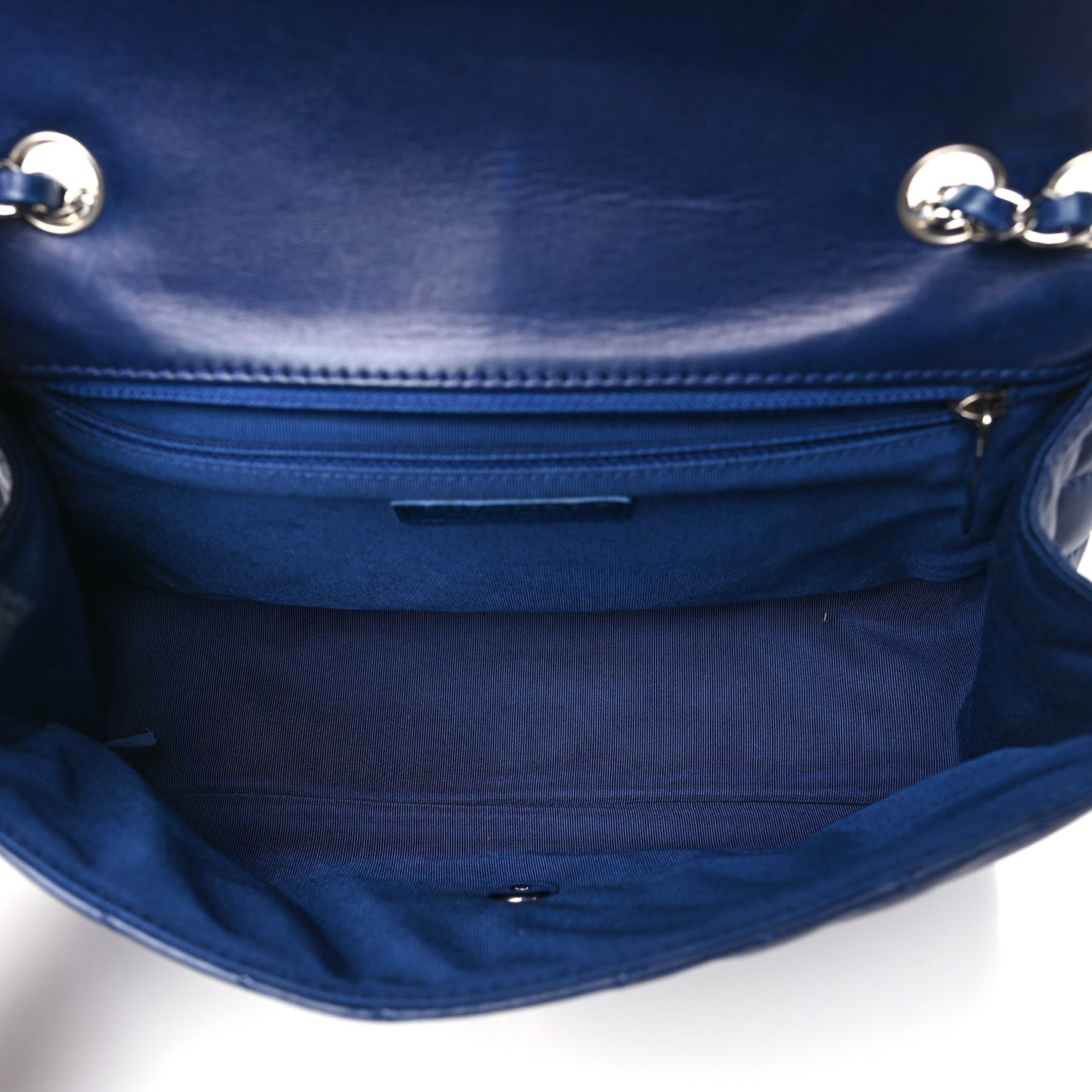 Lambskin Surpique Chevron Medium Single Flap Blue