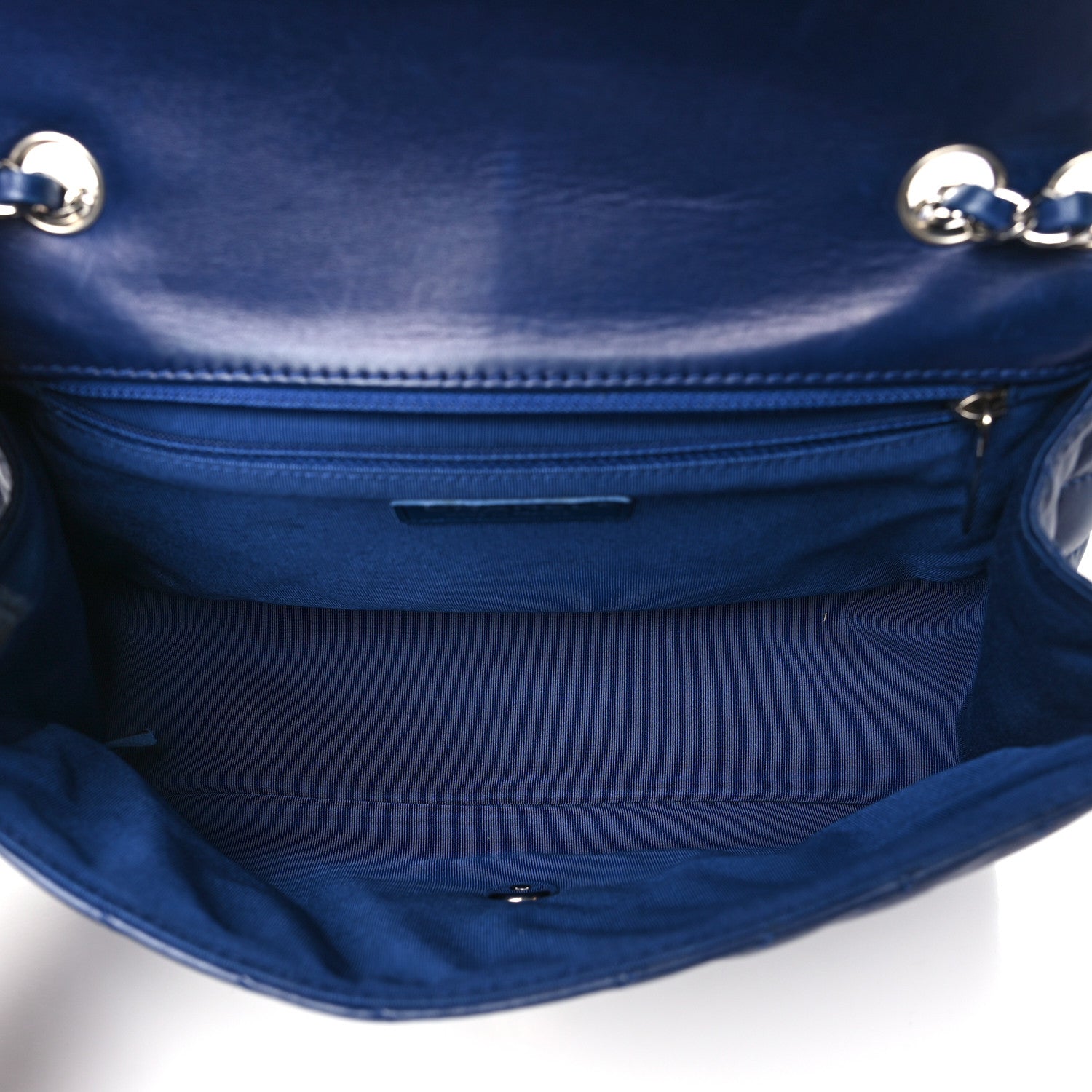 Chanel Lambskin Surpique Chevron Medium Single Flap Blue 5 of 12