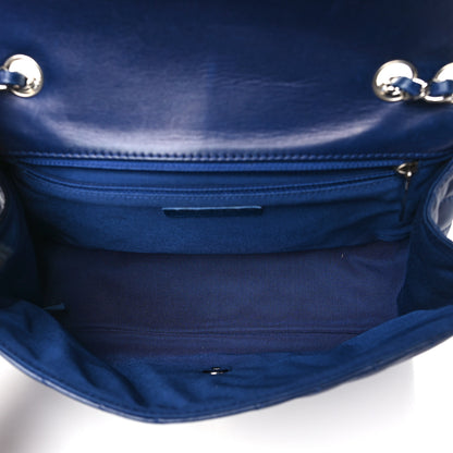 Chanel Lambskin Surpique Chevron Medium Single Flap Blue 5 of 12