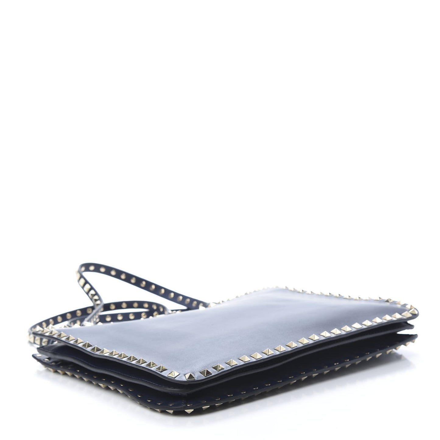 Vitello Rockstud Flip-Lock Shoulder Bag Marine