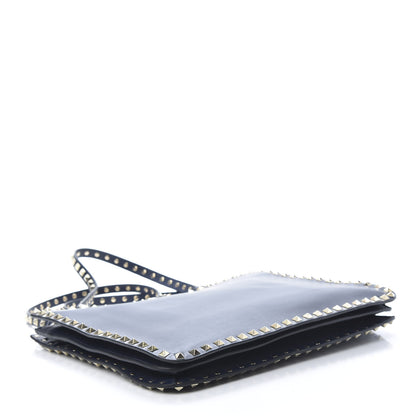 Valentino Garavani Vitello Rockstud Flip-Lock Shoulder Bag Marine 4 of 13