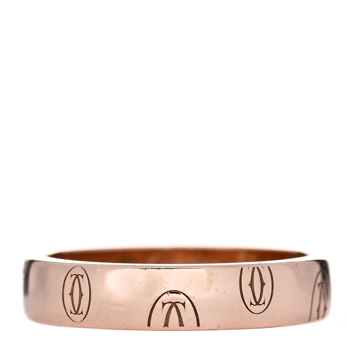 18K Pink Gold 4mm Happy Birthday Band Ring 51 5.75