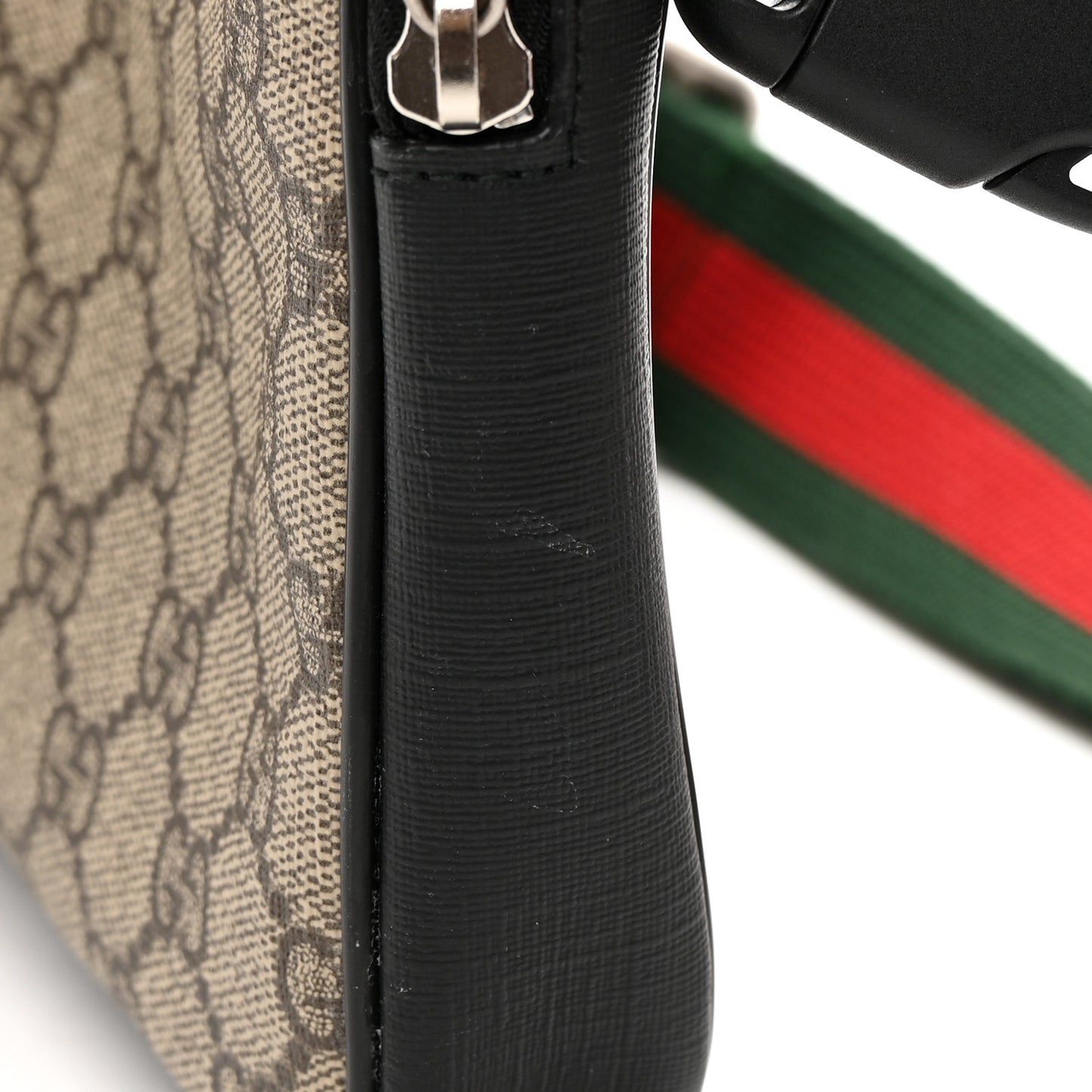 GG Supreme Monogram Web Belt Bag Black