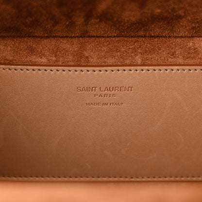 Saint Laurent Calfskin Monogram Take Away Box Dusty Vintage Brown Gold 6 of 14