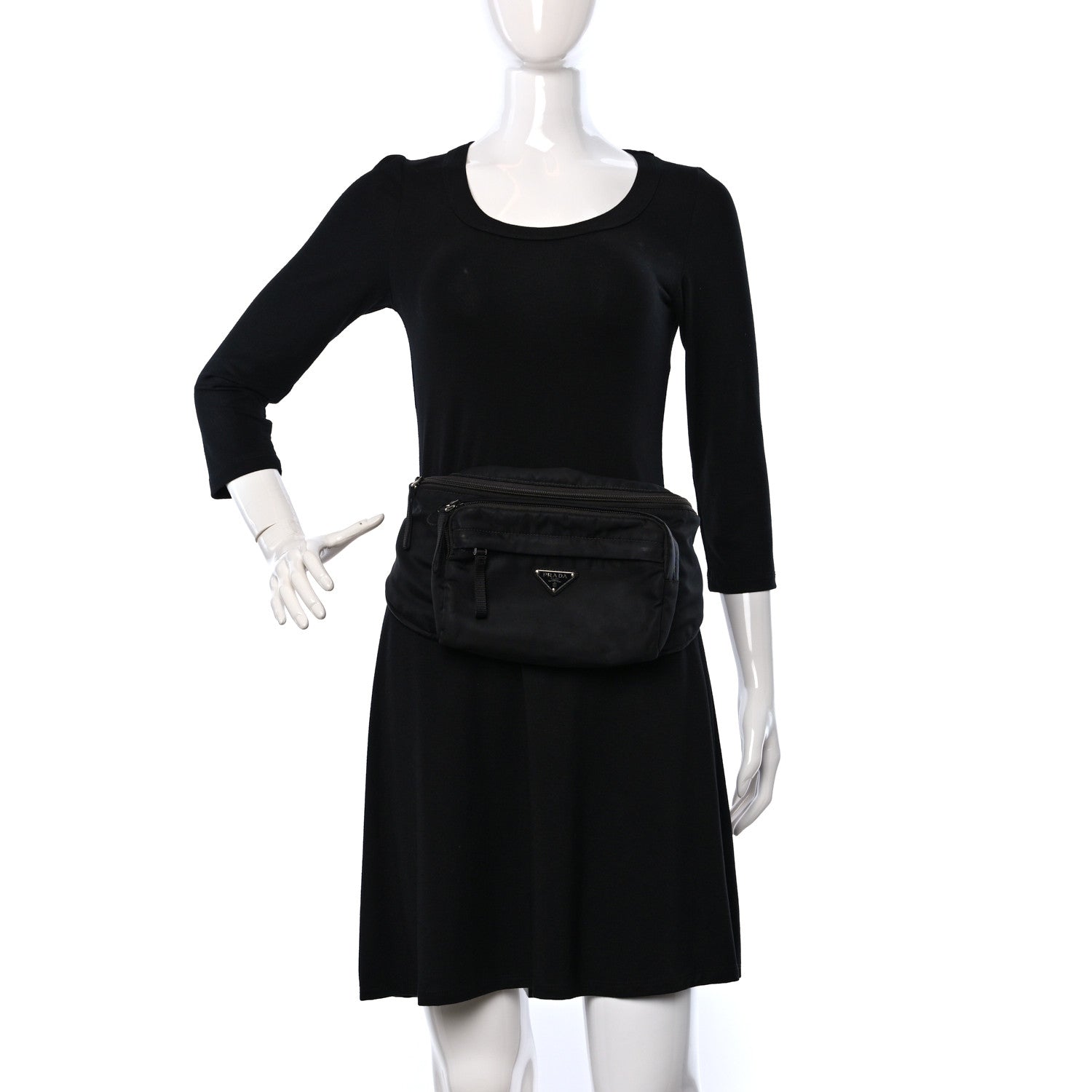 Prada Tessuto Nylon Montagna Belt Bag Black 2 of 8
