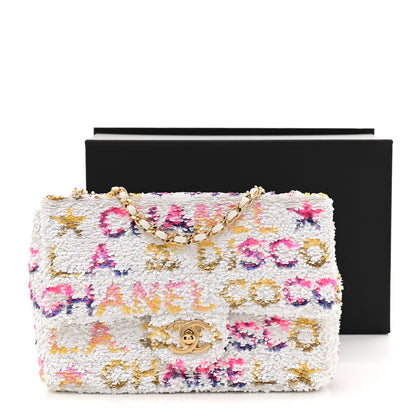 Chanel Sequin Logo CC Small Single Flap White Multicolor 11 of 11