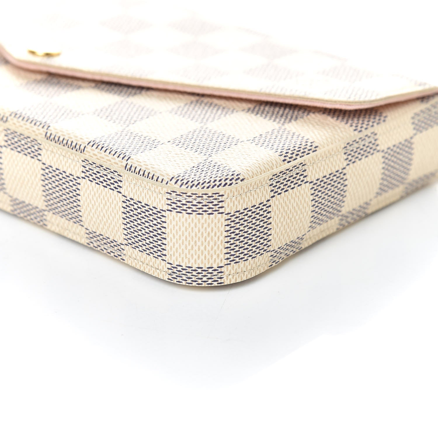 Louis Vuitton Damier Azur Pochette Felicie Chain Wallet Rose Ballerine 10 of 11