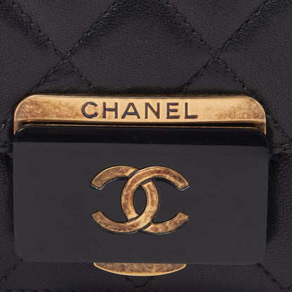 Chanel Sheepskin Quilted Beauty Lock Flap Black 7 of 9