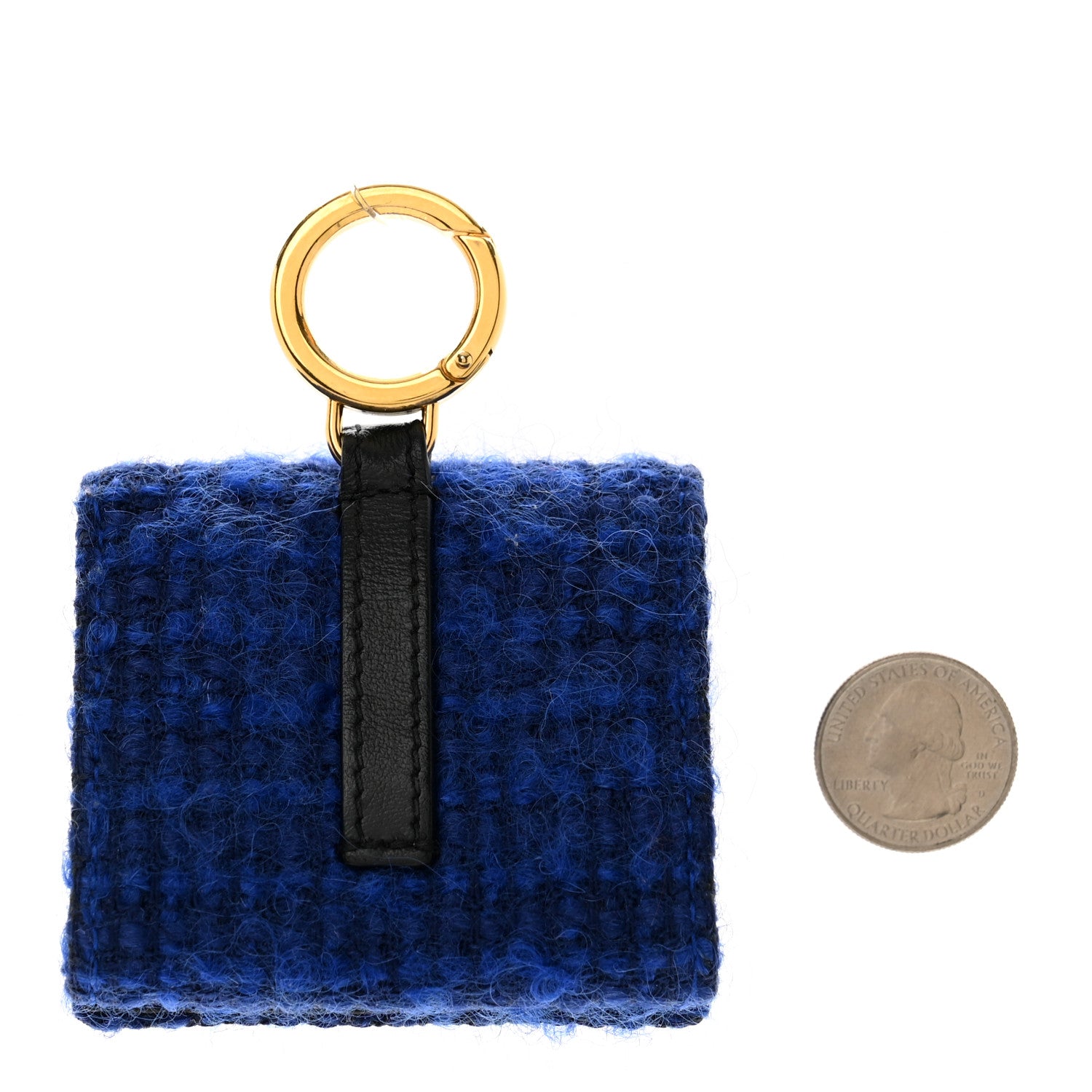 Saint Laurent Tweed Woven Quadrillage Monogram Airpods Pro Case Blue 2 of 3