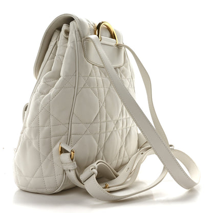 Christian Dior Lambskin Macrocannage Medium Caro Backpack White 3 of 10