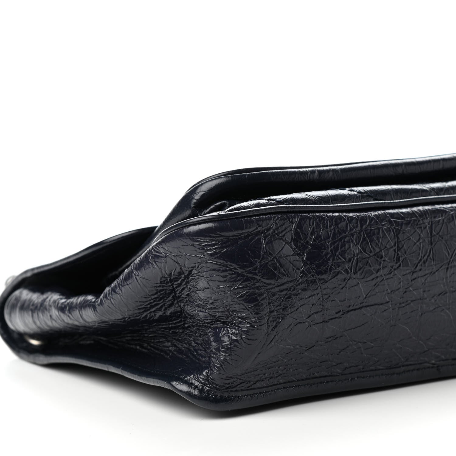 Saint Laurent Crinkled Calfskin Matelasse Monogram Medium Niki Chain Satchel Deep Marine 8 of 9