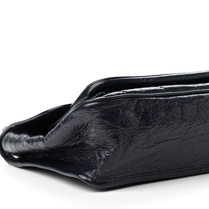Saint Laurent Crinkled Calfskin Matelasse Monogram Medium Niki Chain Satchel Deep Marine 8 of 9