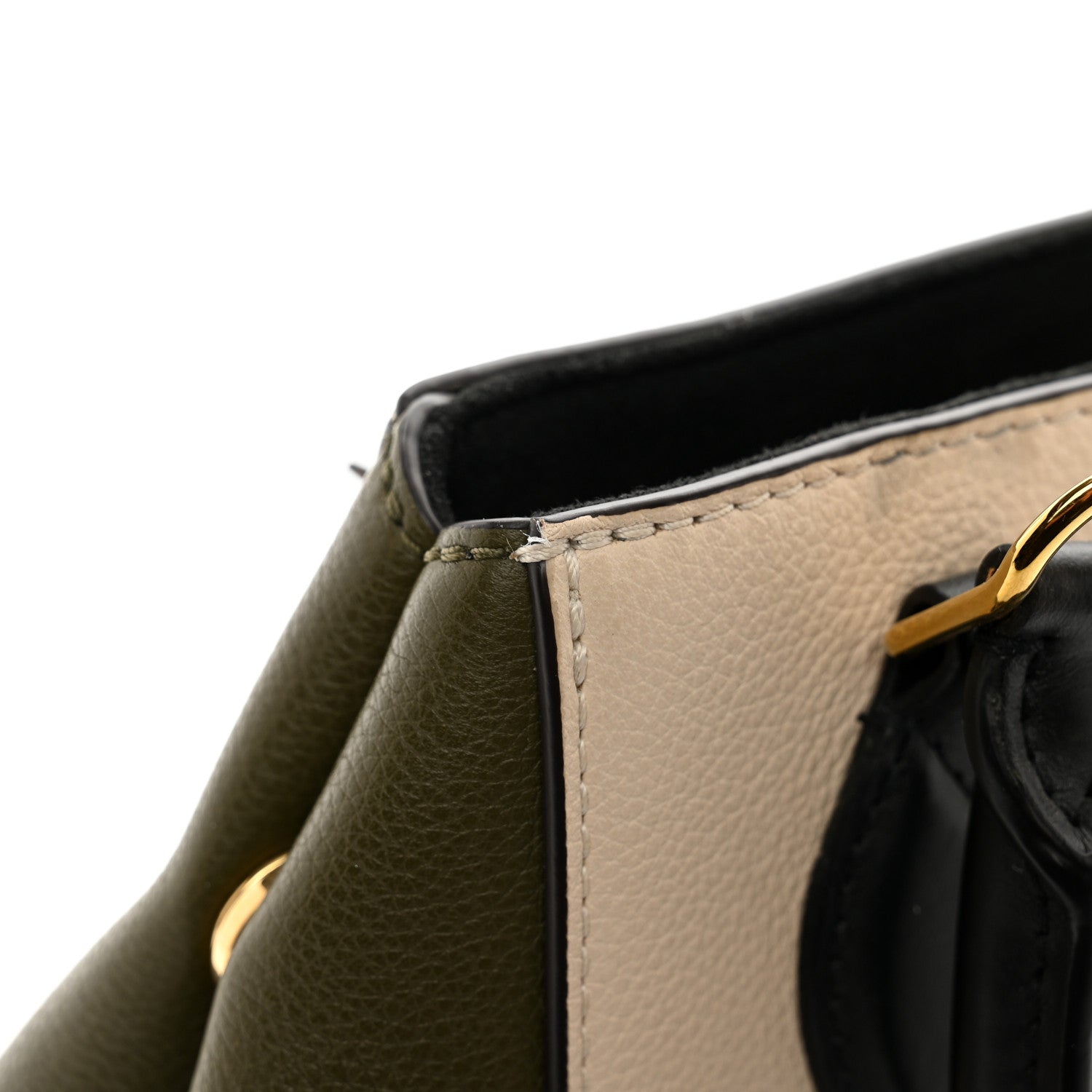 Louis Vuitton Calfskin Monogram Fold Tote PM Cream Khaki Black 13 of 13