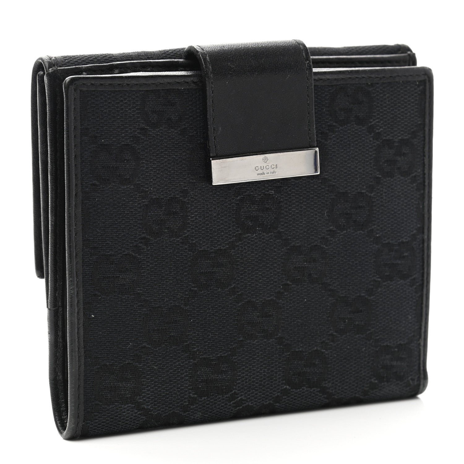 Gucci Monogram Flap Wallet Black 3 of 14