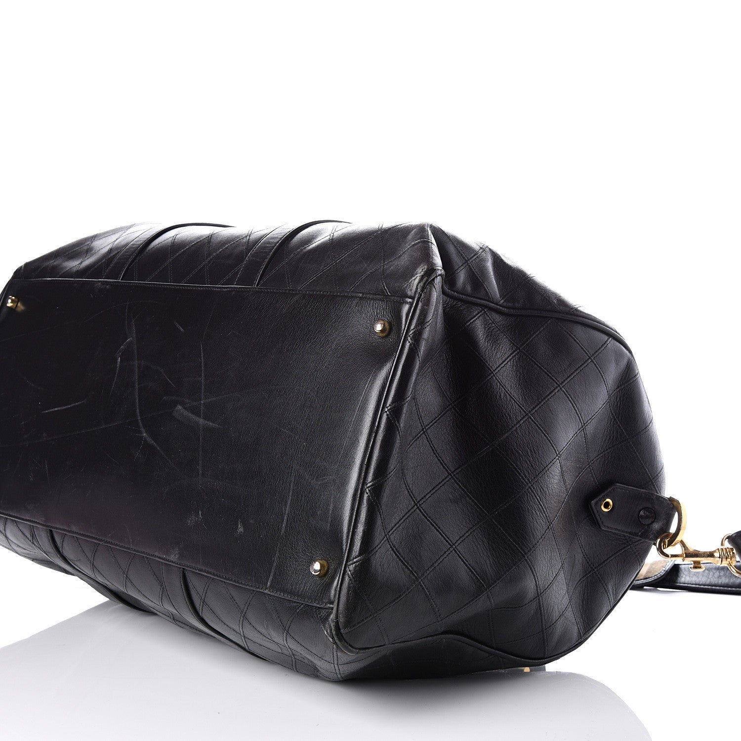 Chanel Calfskin Stitched Duffel Bag Black 10 of 21