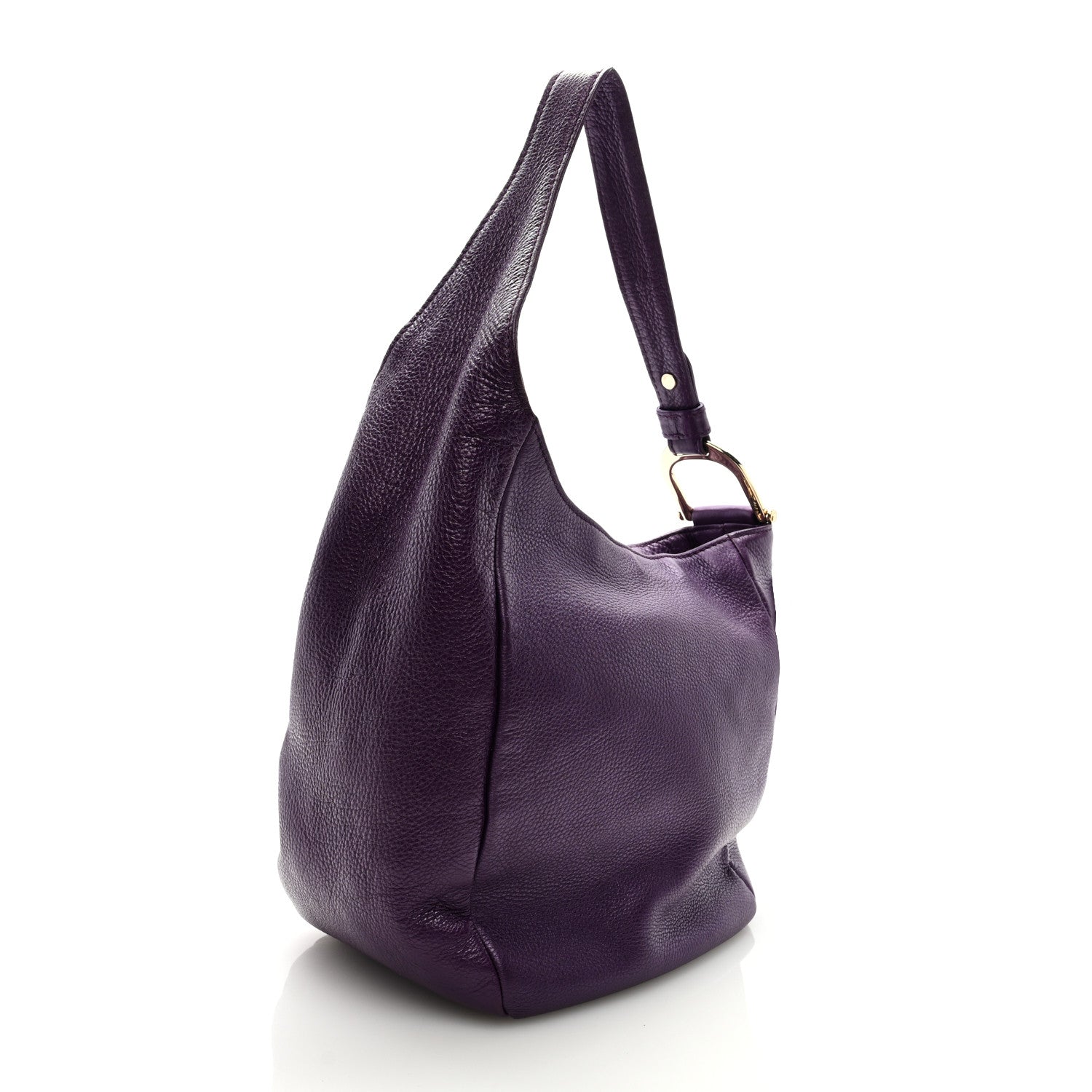 Gucci Pebbled Calfskin Shoulder Bag Purple 3 of 9