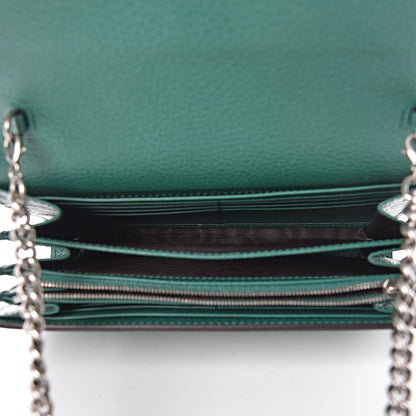 Gucci Calfskin Mini Dionysus Chain Wallet Emerald 5 of 10