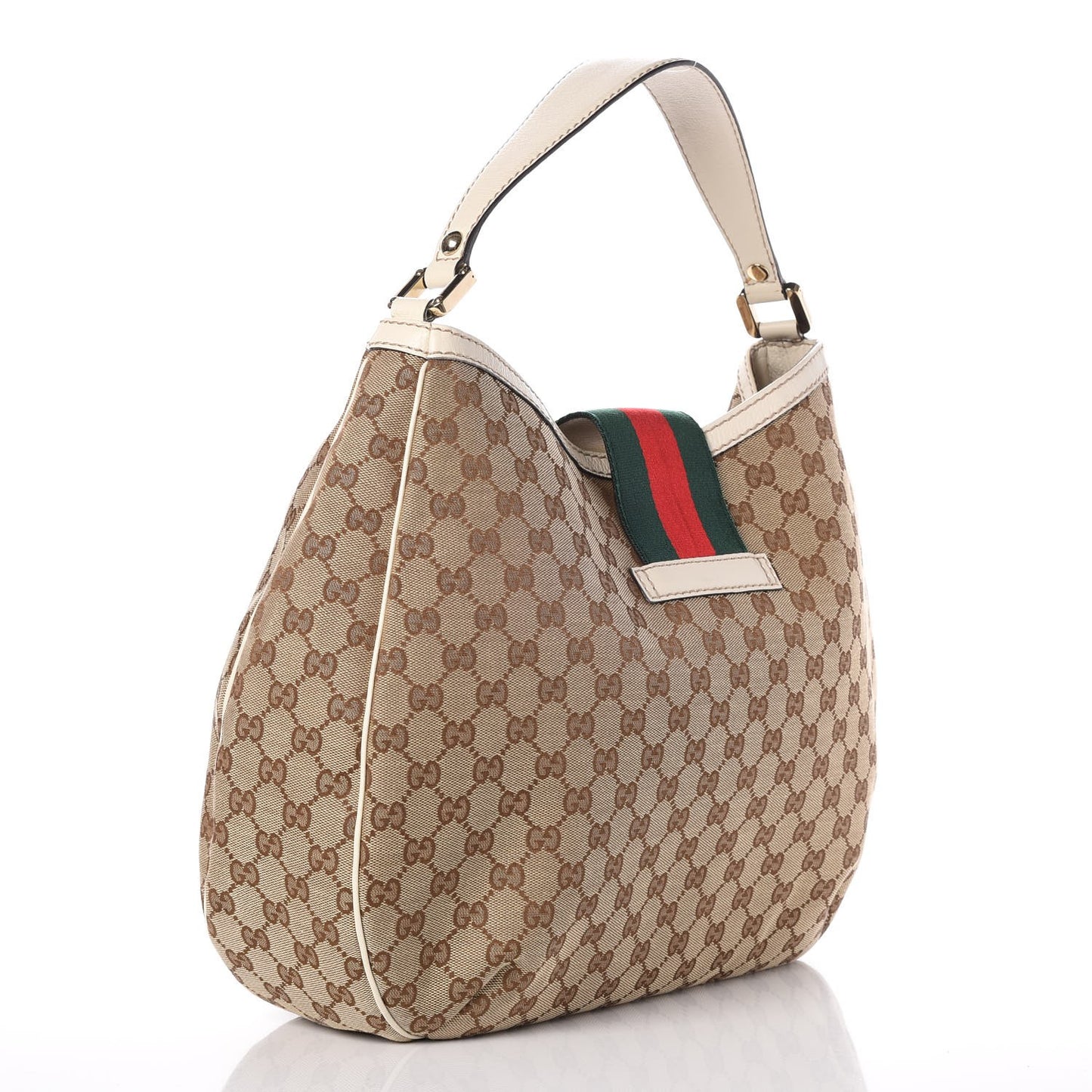 Monogram Large New Ladies Web Hobo Off White