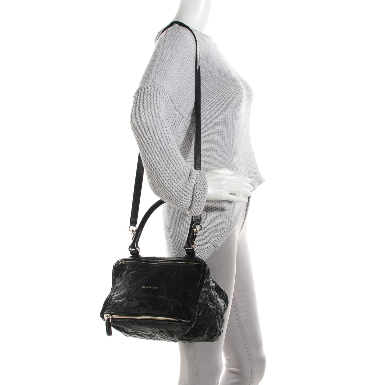 Givenchy Tumbled Sheepskin Small Pandora Black 2 of 7