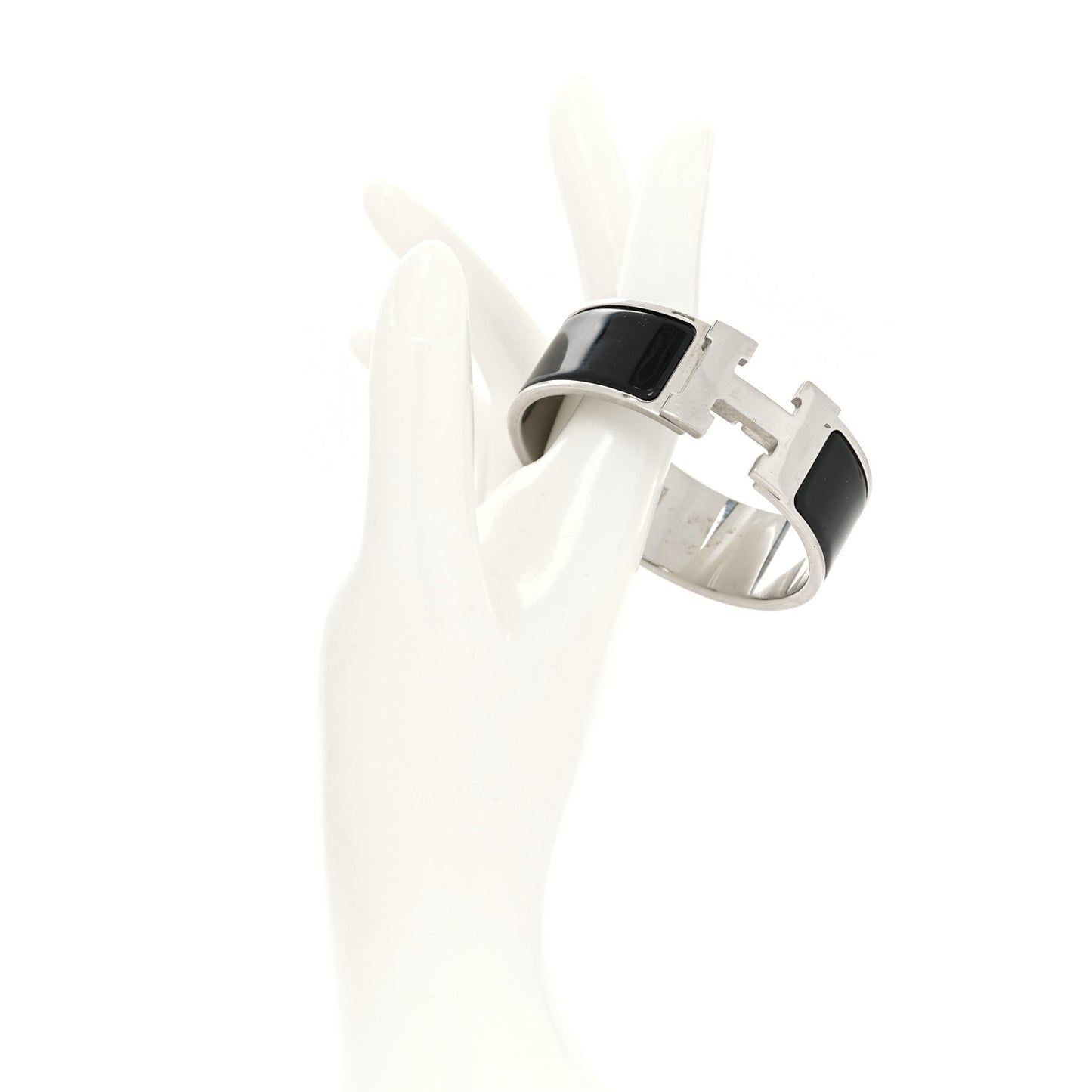 Enamel Wide Clic Clac H Bracelet GM Black