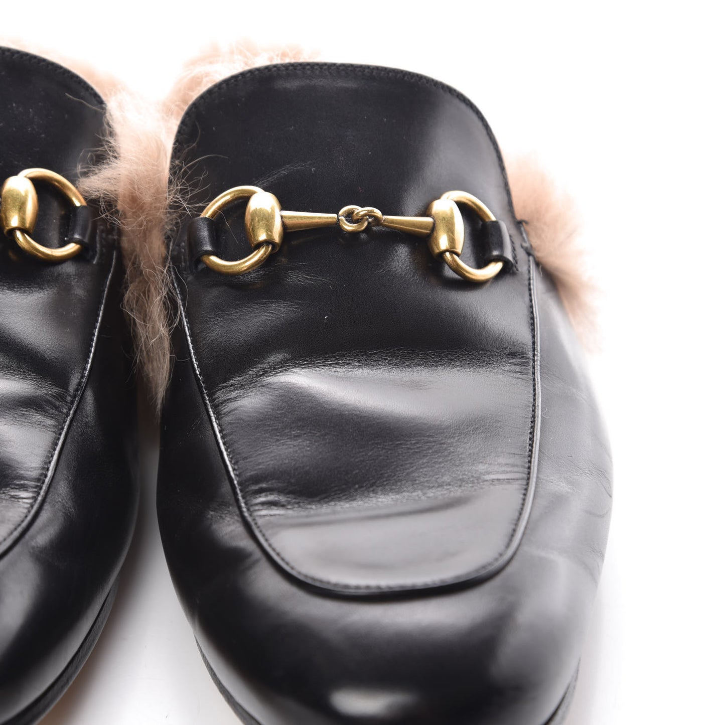 Calfskin Fur Mens Princetown Slippers 7.5 Black