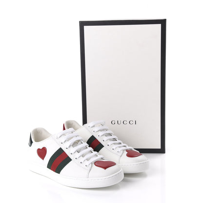 Gucci Calfskin Web Heart Embroidered Womens Ace Sneakers 36 White 9 of 9