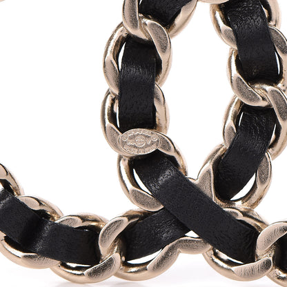 Chanel Lambskin Chain CC Brooch Black Gold 4 of 5