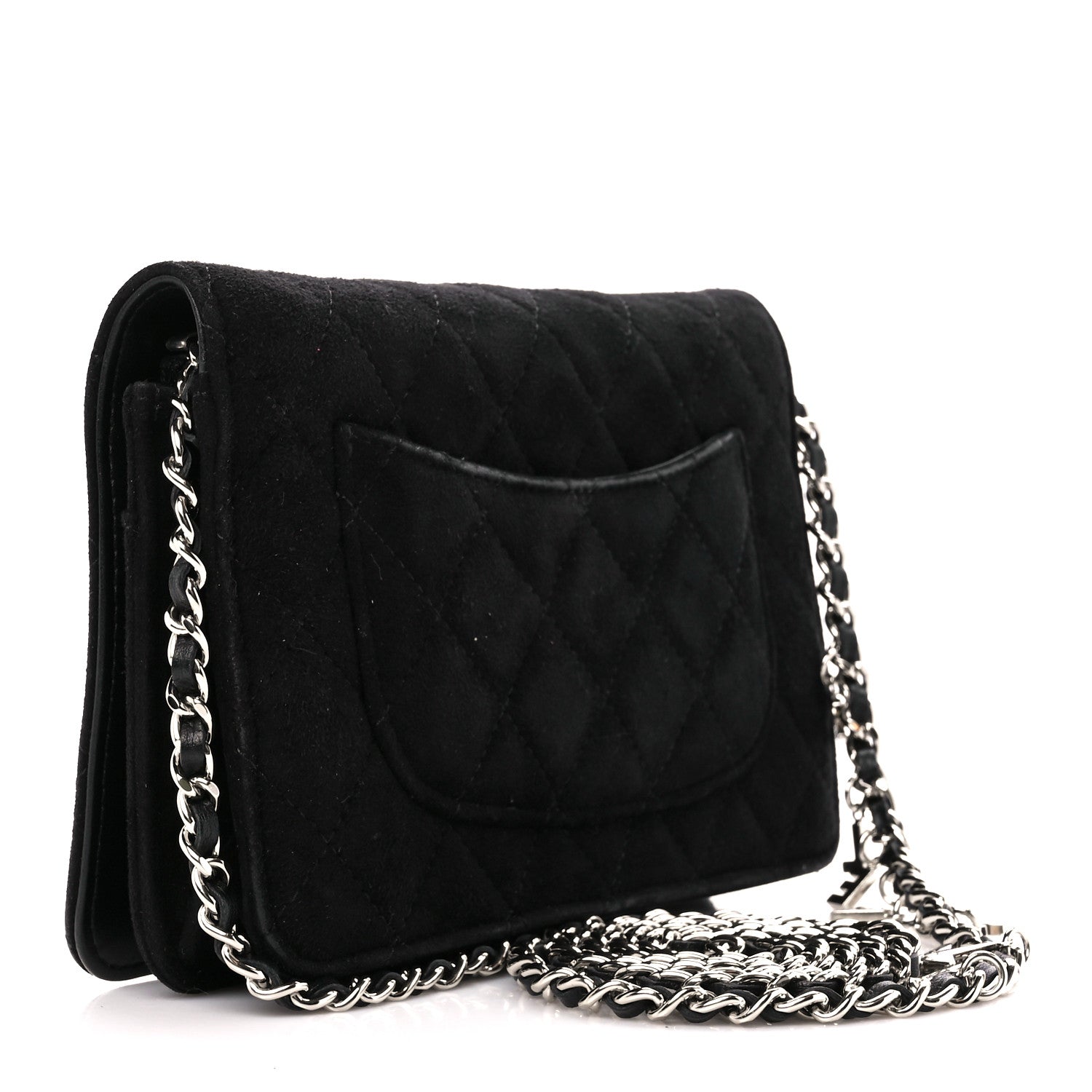 Chanel Suede Cocostellar Wallet on Chain WOC Black 3 of 11
