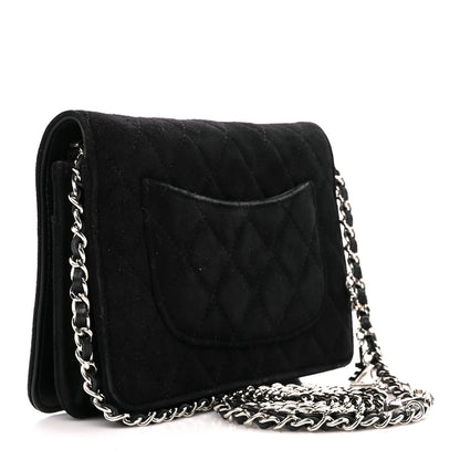 Chanel Suede Cocostellar Wallet on Chain WOC Black 3 of 11