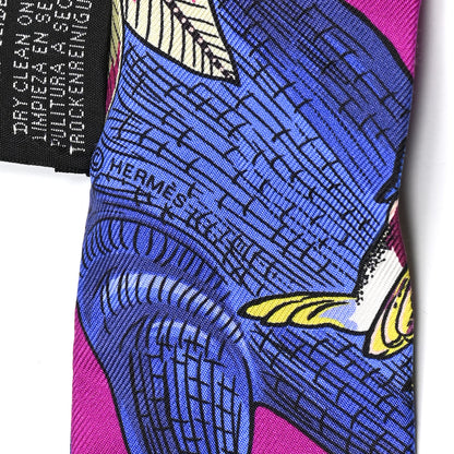 Hermes Silk Tree Of Song Twilly Fuchsia Bleu Rouge 3 of 4