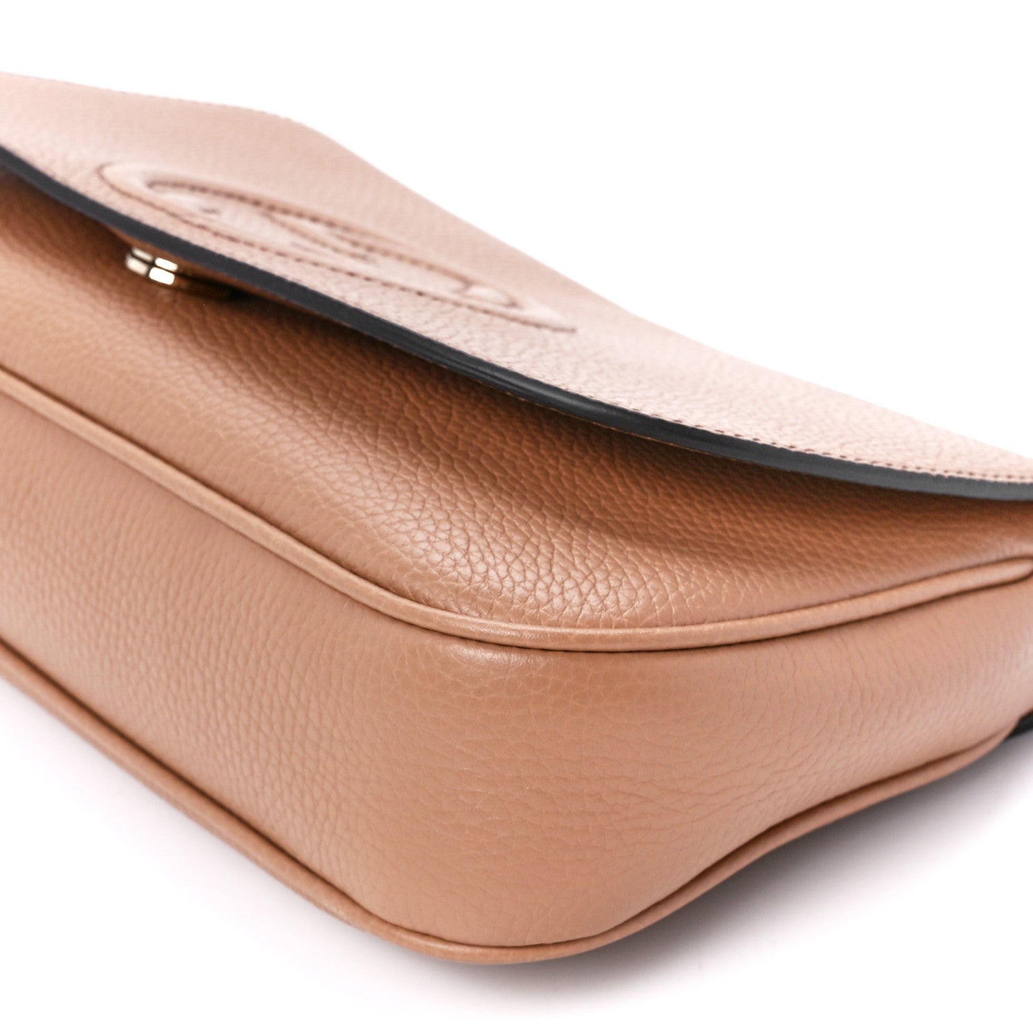 Gucci Pebbled Calfskin Medium Soho Flap Crossbody Camelia 12 of 12
