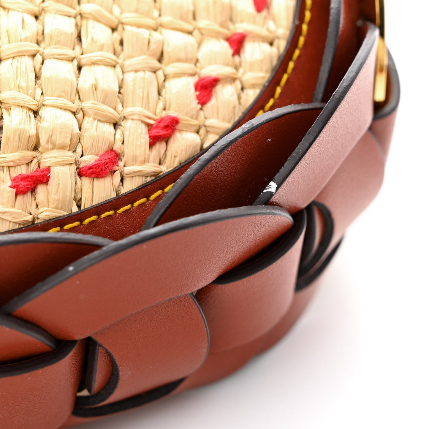 Calfskin Raffia Embroidered Small Darryl Hobo Brown