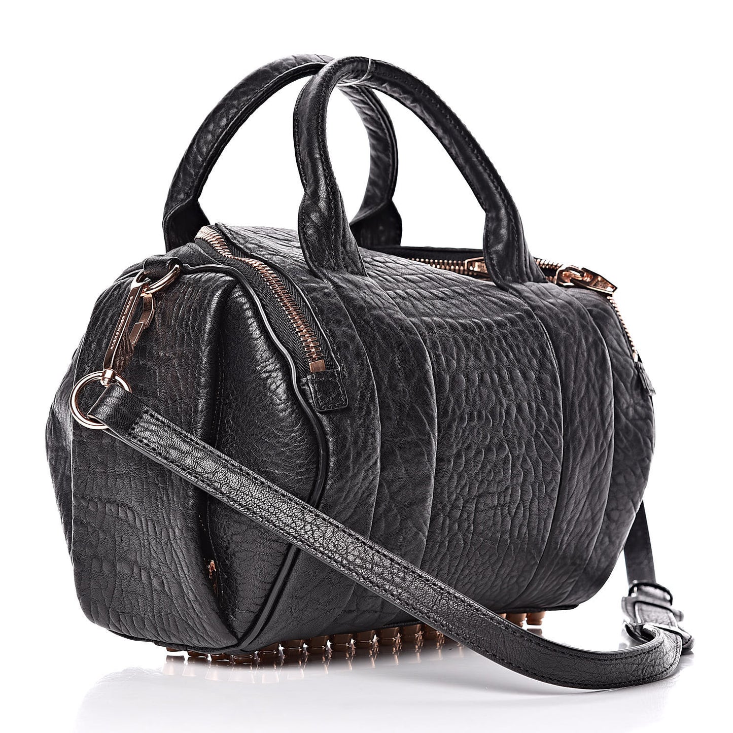 Pebbled Lambskin Rockie Black Rose Gold Hardware