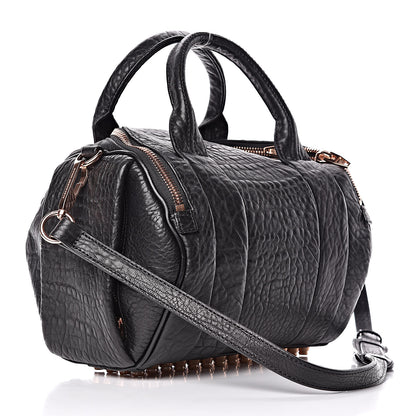 Alexander Wang Pebbled Lambskin Rockie Black Rose Gold Hardware 4 of 10