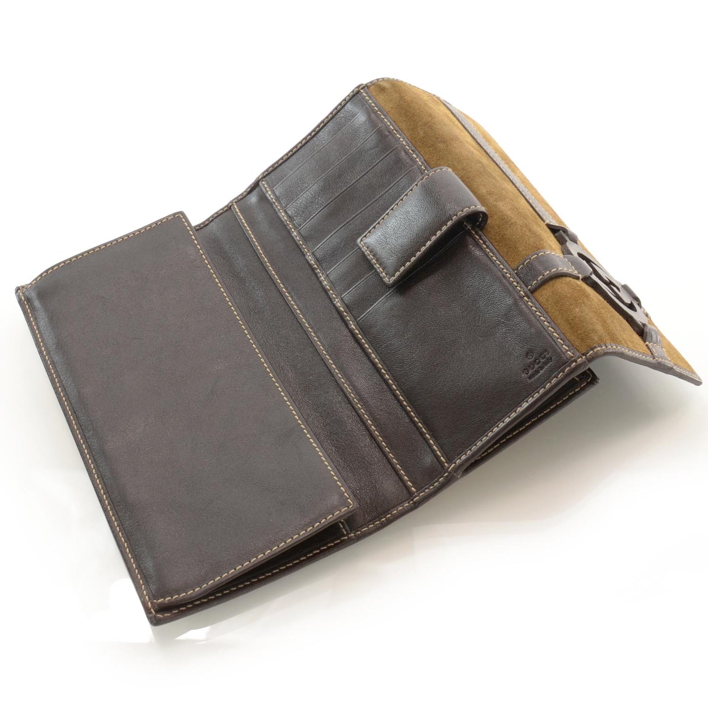 Suede Royal Continental Wallet Brown