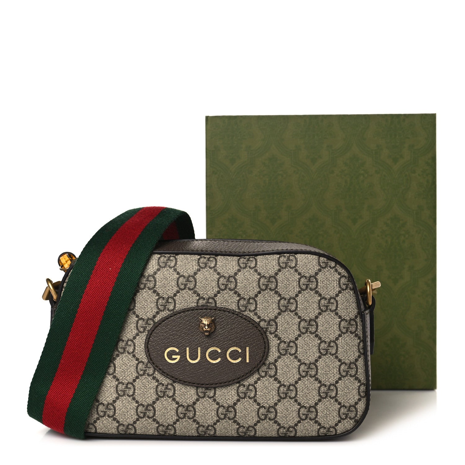 Gucci GG Supreme Monogram Web Neo Vintage Shoulder Bag Beige New Acero Crop 9 of 9