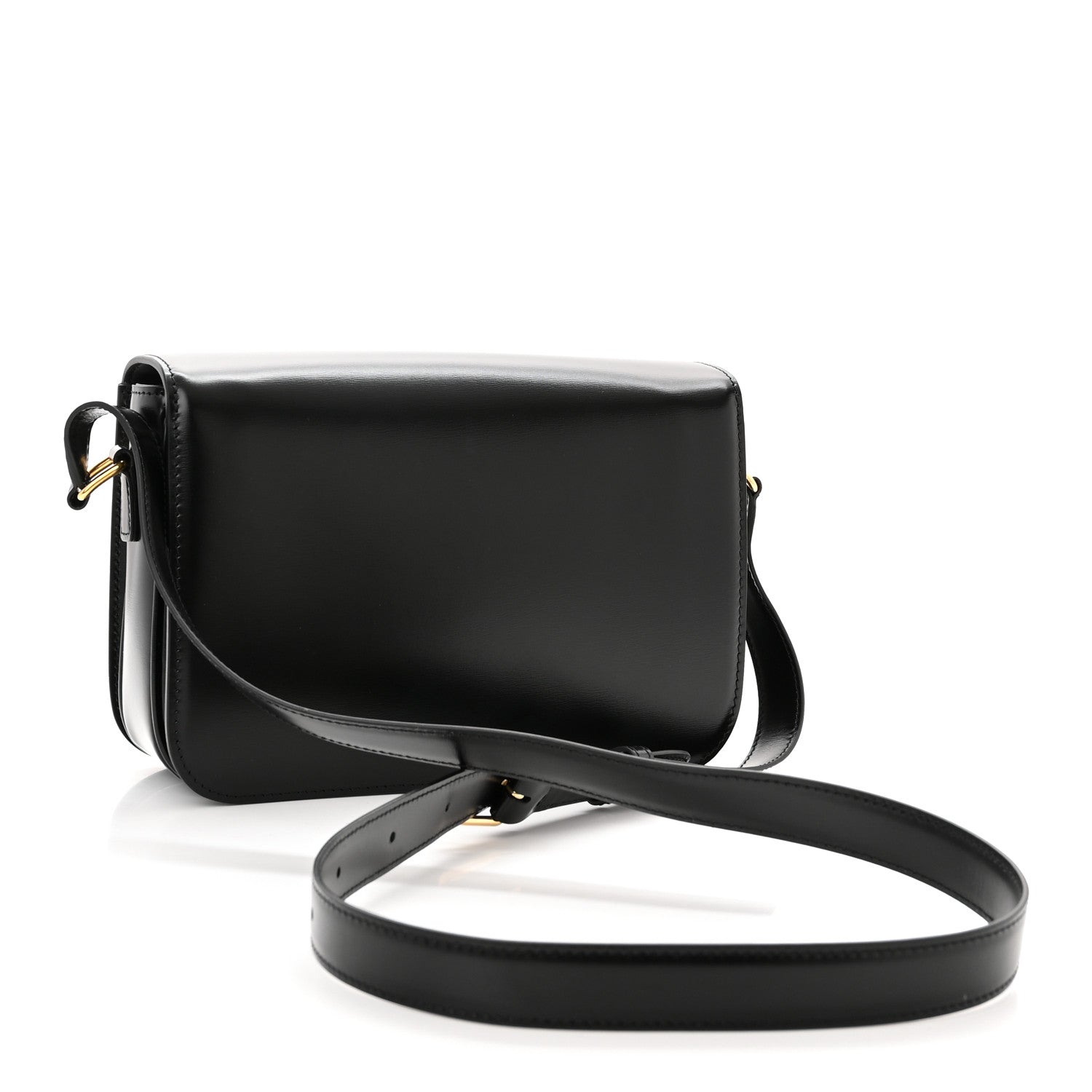 Celine Shiny Calfskin Medium Triomphe Black 3 of 14