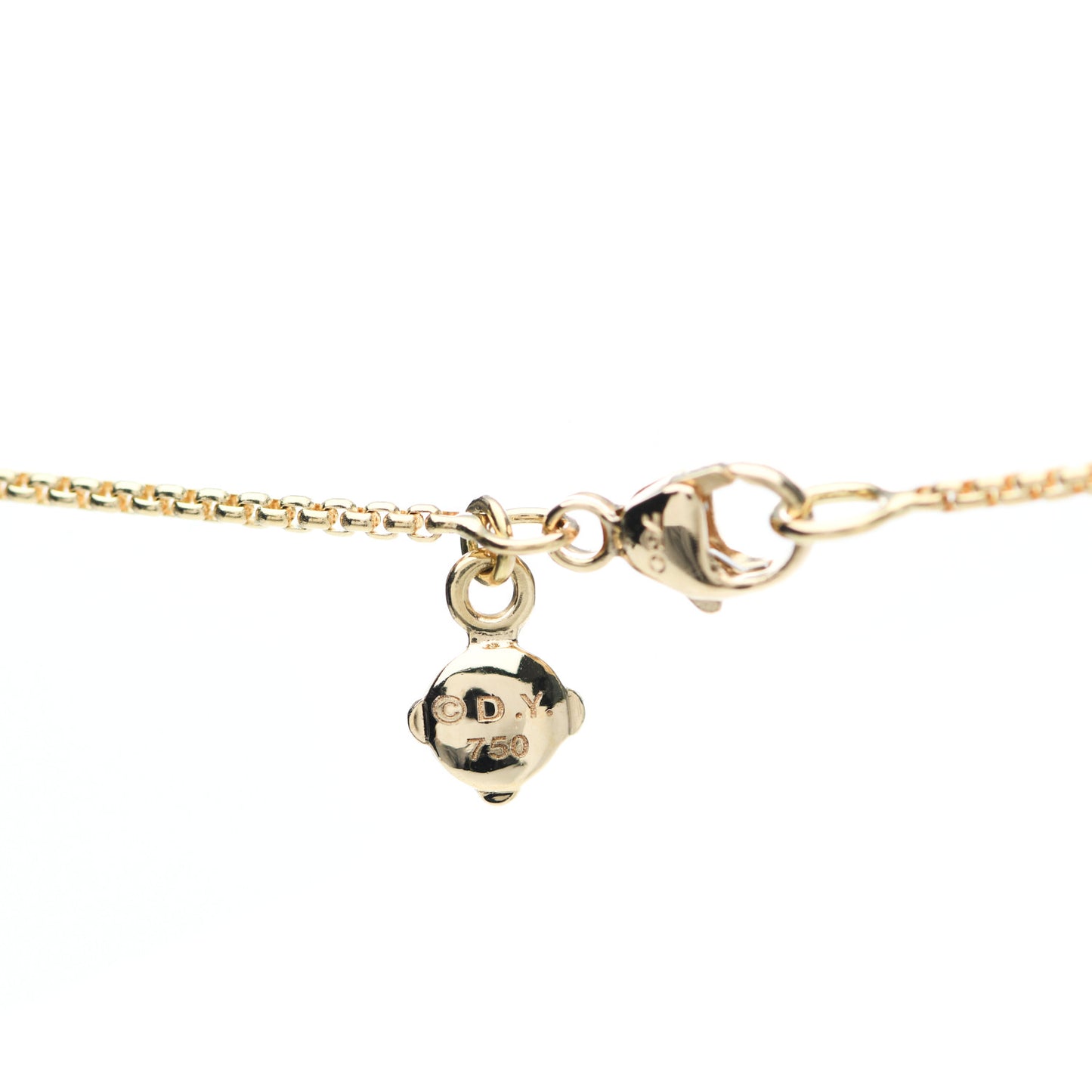 18K Yellow Gold Diamond 21mm Crossover Pendant Necklace