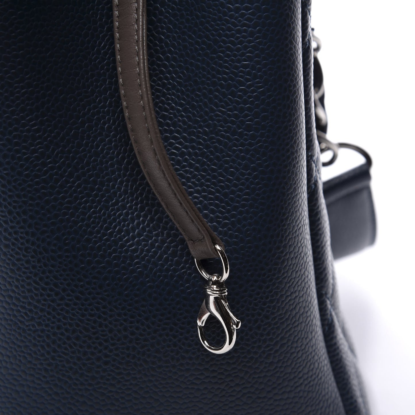 Caviar Quilted Grand Shopping Tote GST Navy Blue