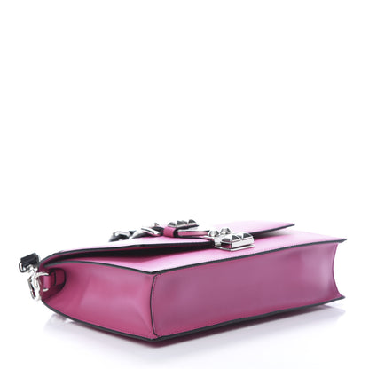 Prada Saffiano City Calfskin Studded Small Elektra Shoulder Bag Fuxia 4 of 10