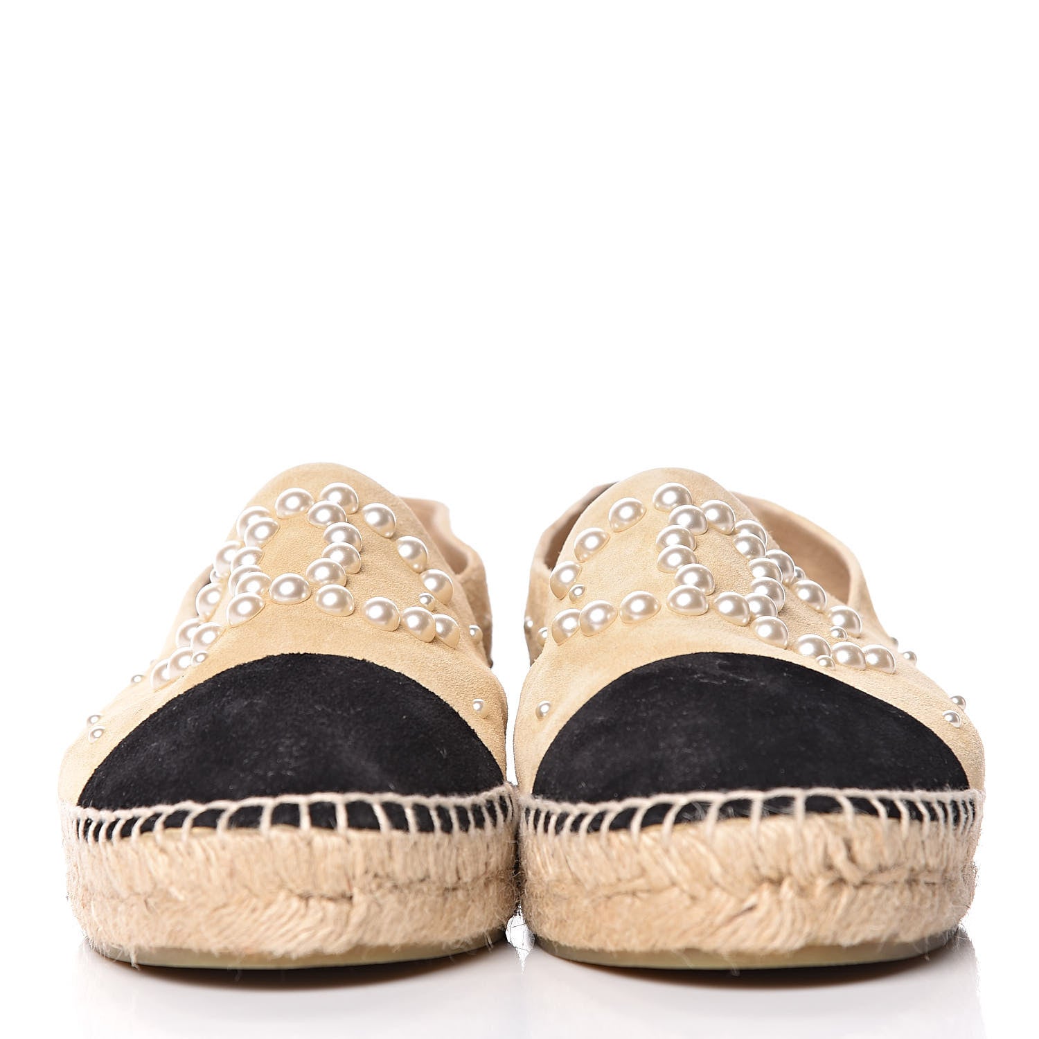 Chanel Suede Pearl CC Espadrilles 39 Beige 2 of 13