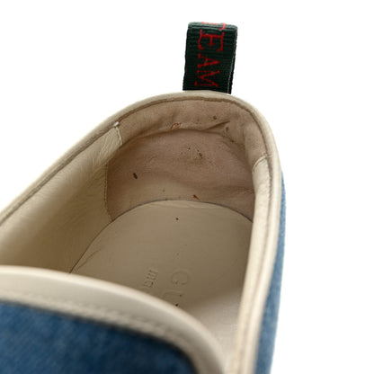 Gucci Kura Denim Logo Embroidered Mens Slip On Sneakers 7.5 Blue 9 of 12