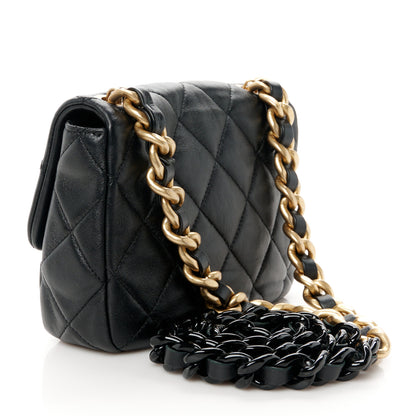 Chanel Lambskin Quilted Mini Lacquered Chain Flap Black 3 of 10