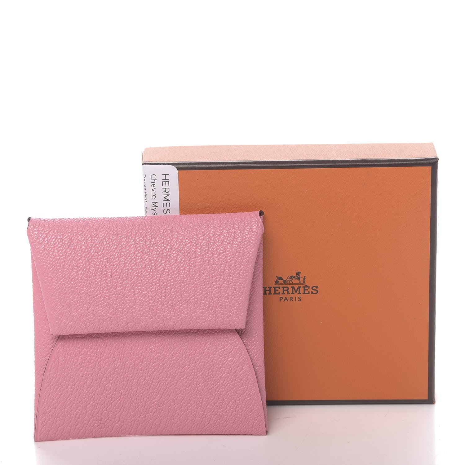 Hermes Chevre Mysore Verso Bastia Coin Purse Rose Confetti Brique 8 of 8
