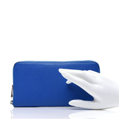 Hermes Epsom Silk'In Wallet Bleu Zellige Jaune Ambre 2 of 8
