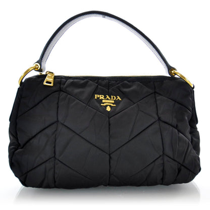Prada Tessuto Nylon Chevron Bag Nero Black 1 of 8