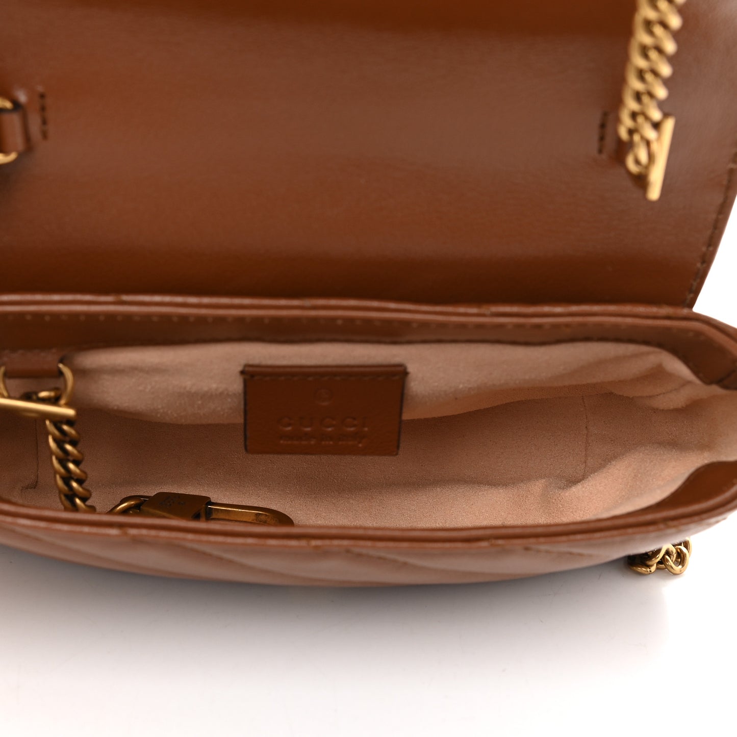 Azalea Calfskin Matelasse Diagonal Super Mini GG Marmont Shoulder Bag Cuir