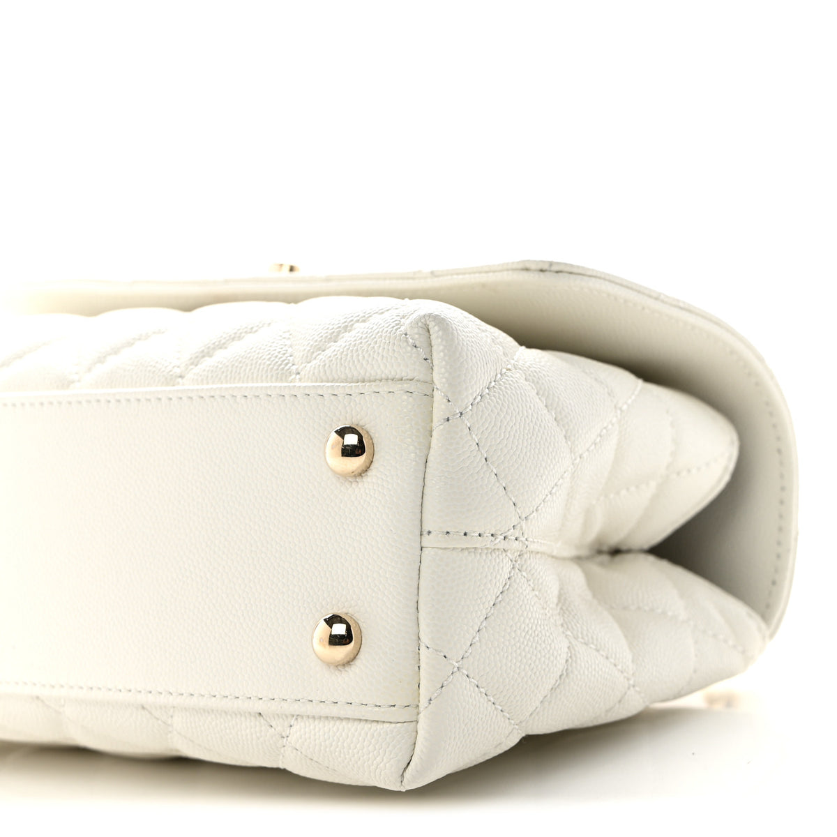 Chanel Caviar Quilted Mini Coco Handle Flap White 10 of 10