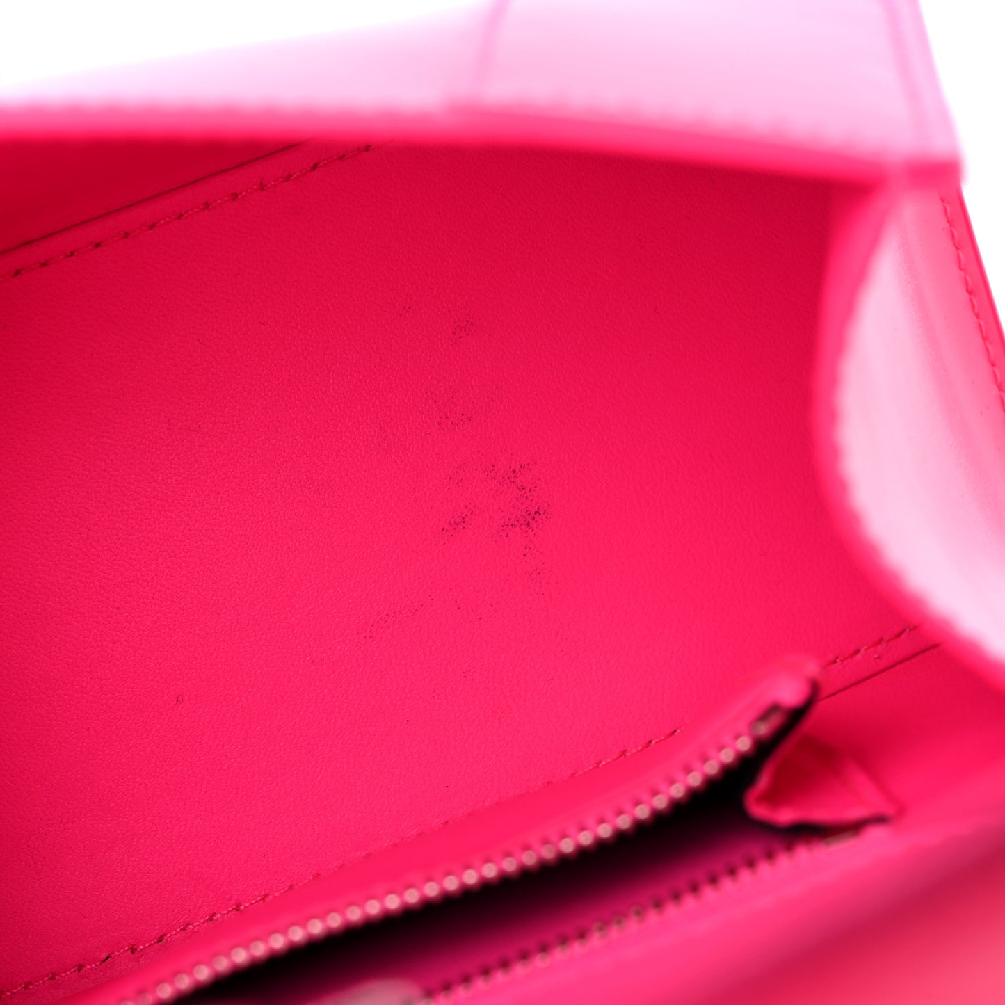 Shiny Box Calfskin Small Hourglass Top Handle Bag Hot Pink