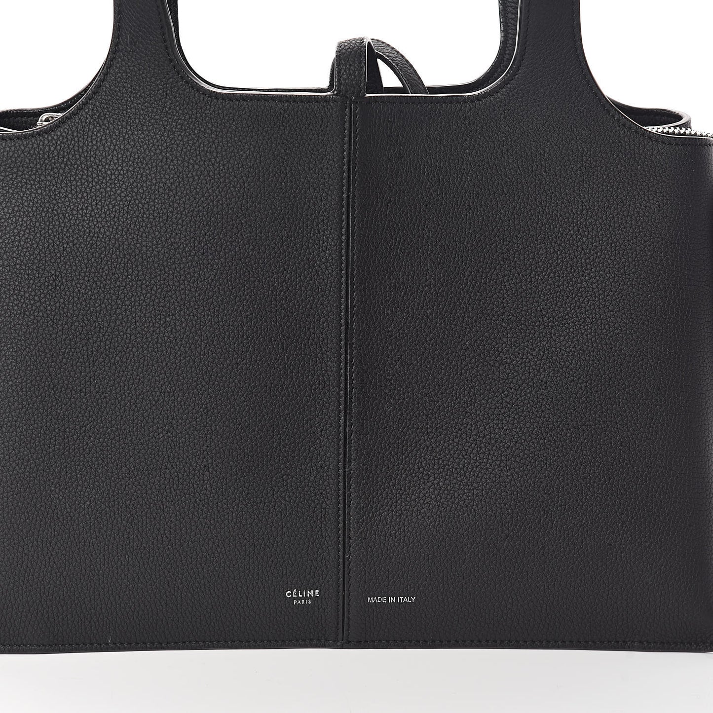 Baby Grained Calfskin Small Tri-Fold Bag Black